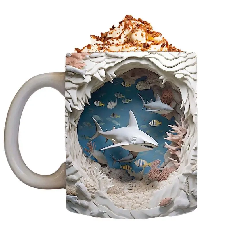 3d shark mug