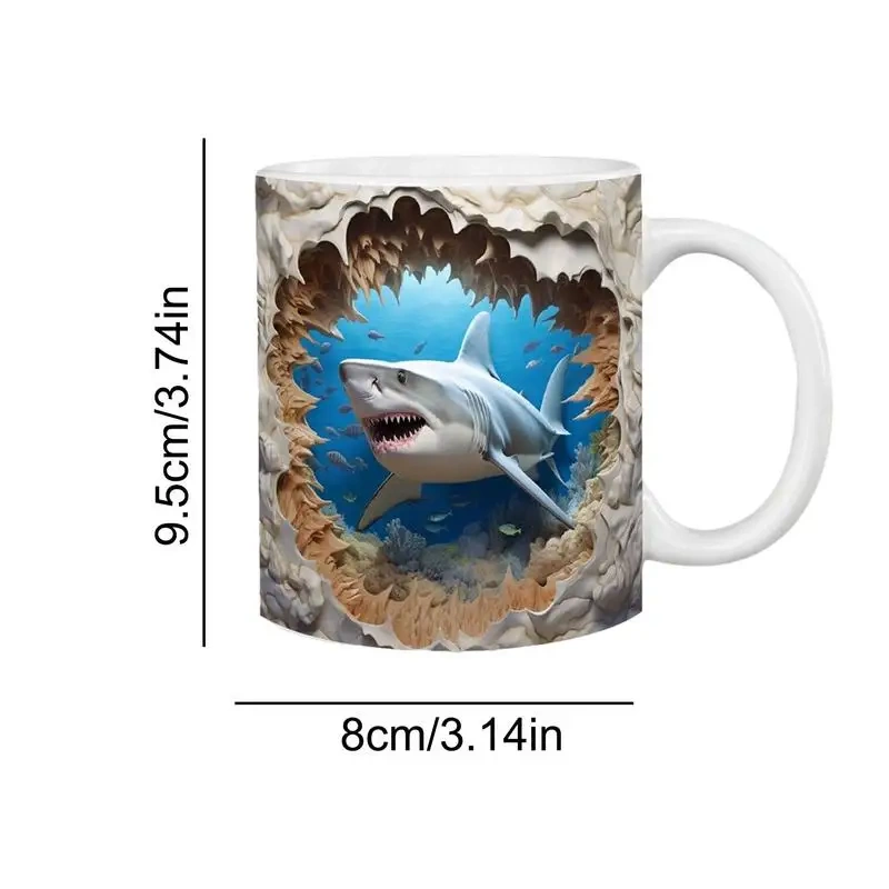 3d shark mug