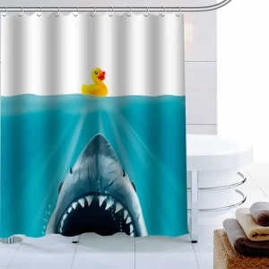 3d shark shower curtains