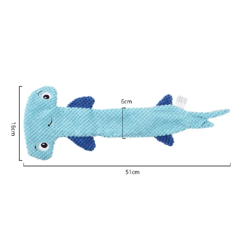 Bark hammerhead shark dog toy