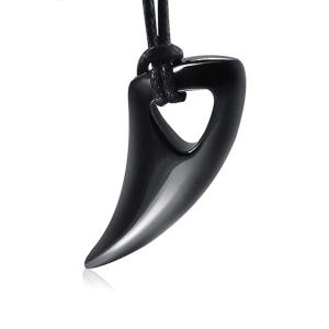 Black shark tooth necklace