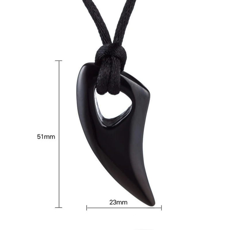 Black shark tooth necklace