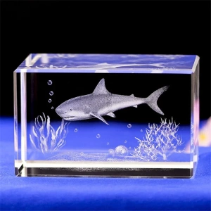 Crystal shark figurines