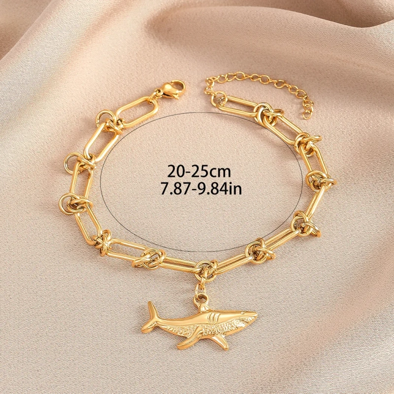 Gold shark bracelet