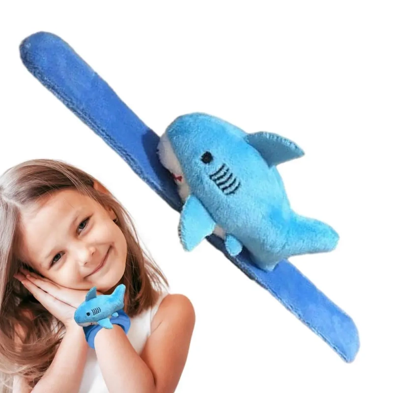 Hugging stuffed shark slap bracelets