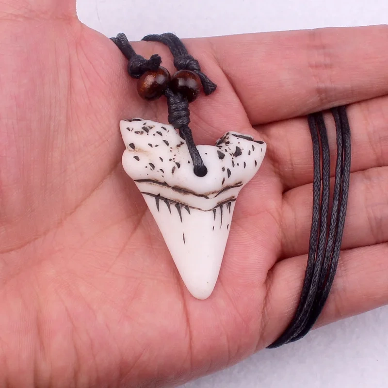 Mens shark tooth necklace