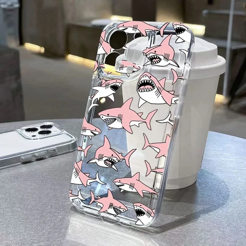 Pink shark phone case