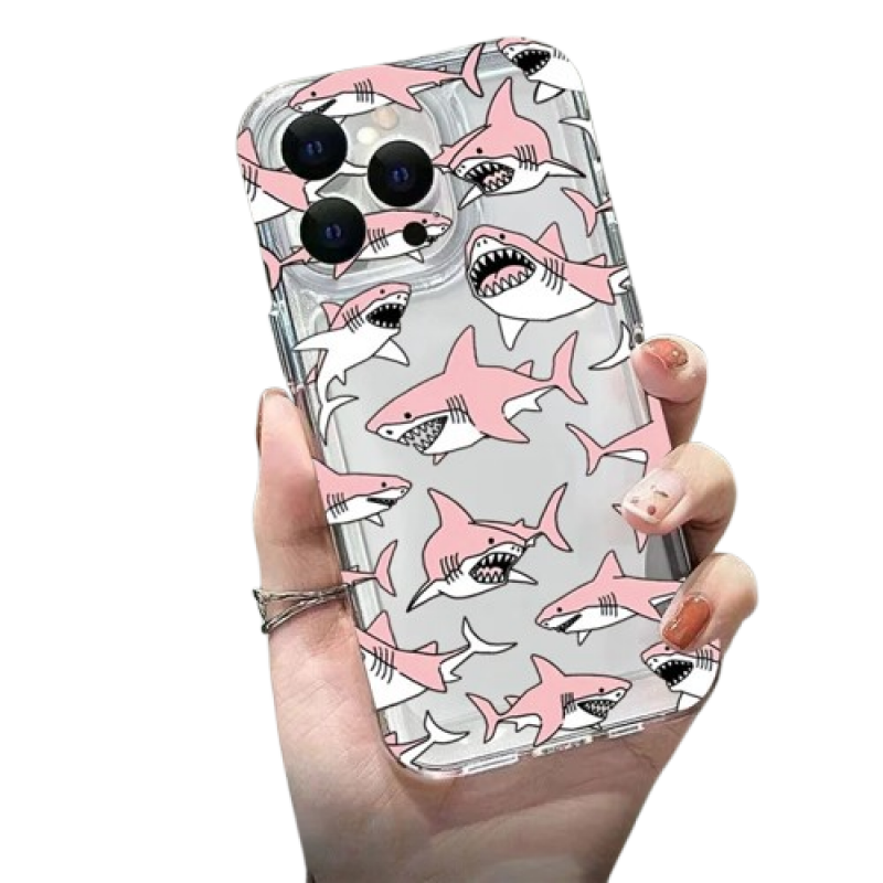 Pink shark phone case