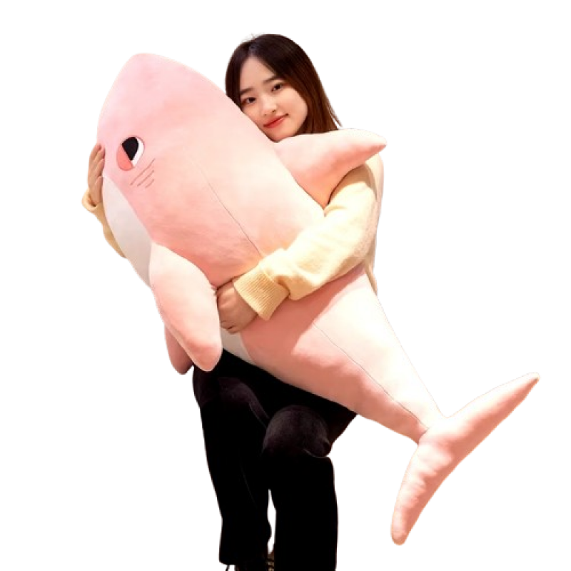 Pink shark plush