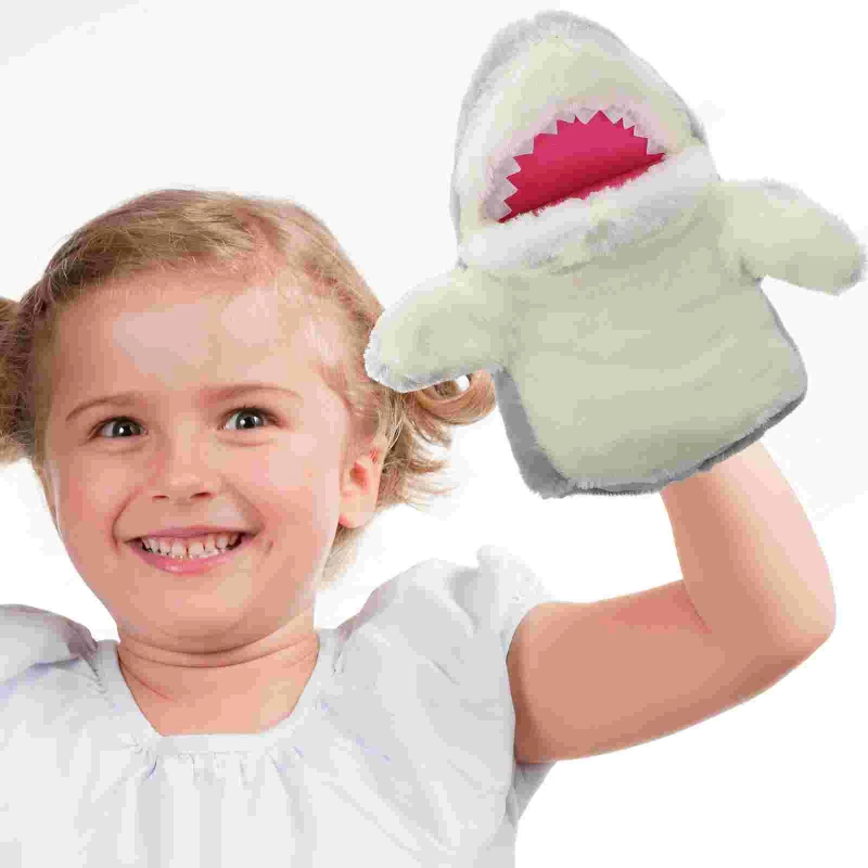 Plush shark puppet