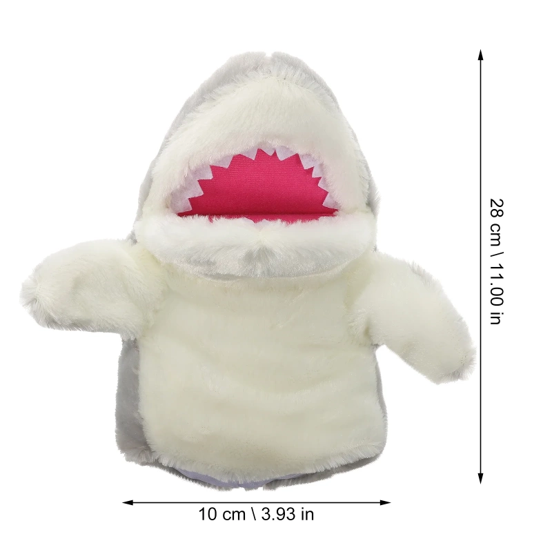 Plush shark puppet