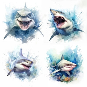 Realistic shark stickers