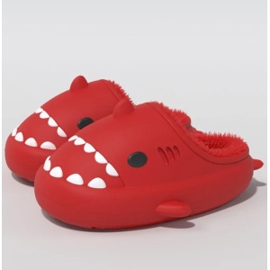 Red shark slippers