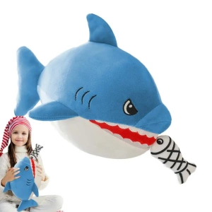 Round shark plush