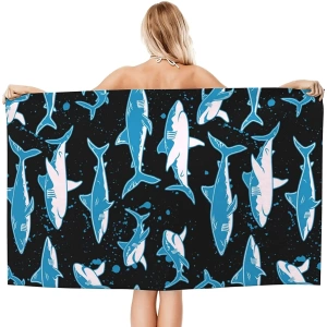 Shark bath towels