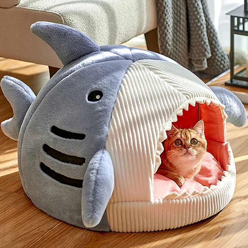 Shark cat bed