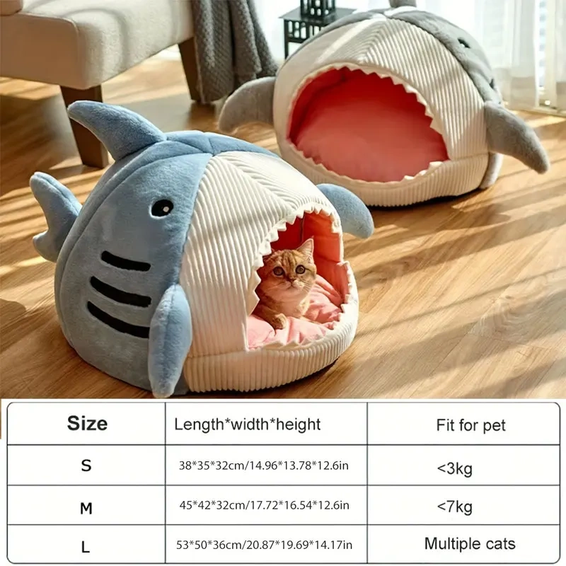 Shark cat bed