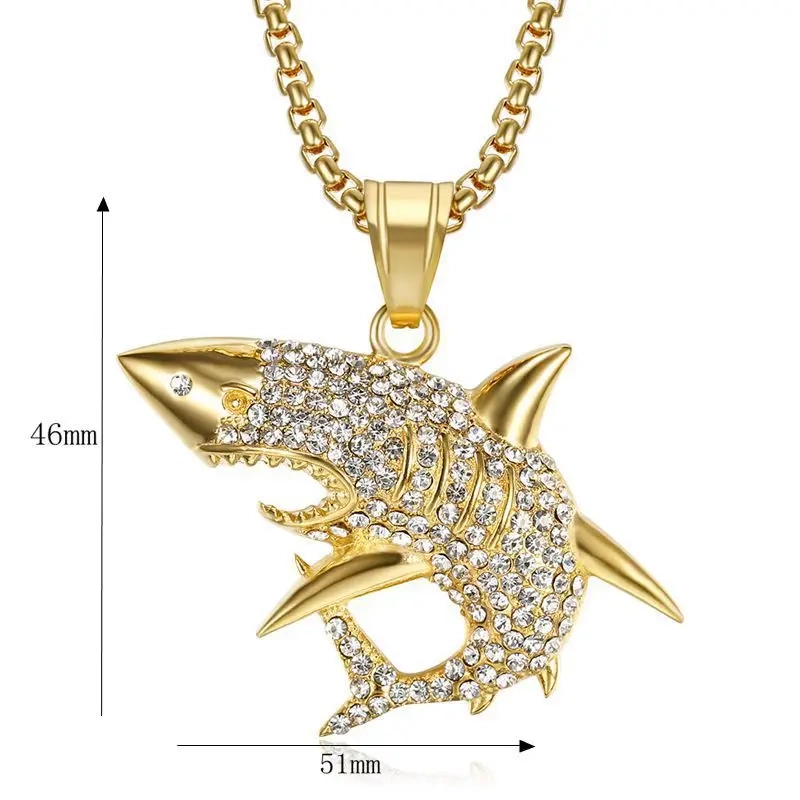 Shark diamond necklace