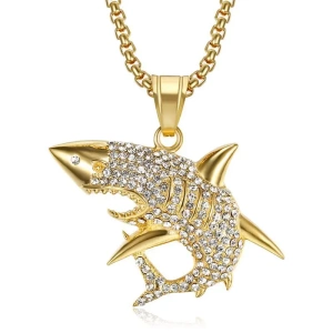 Shark diamond necklace