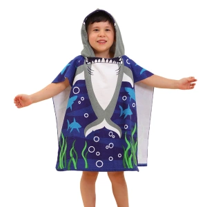 Shark hooded bath towel