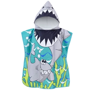 Shark hooded beach towel