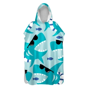 Shark hooded towel