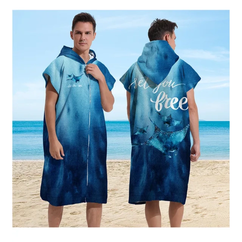 Shark hooded towel for adults