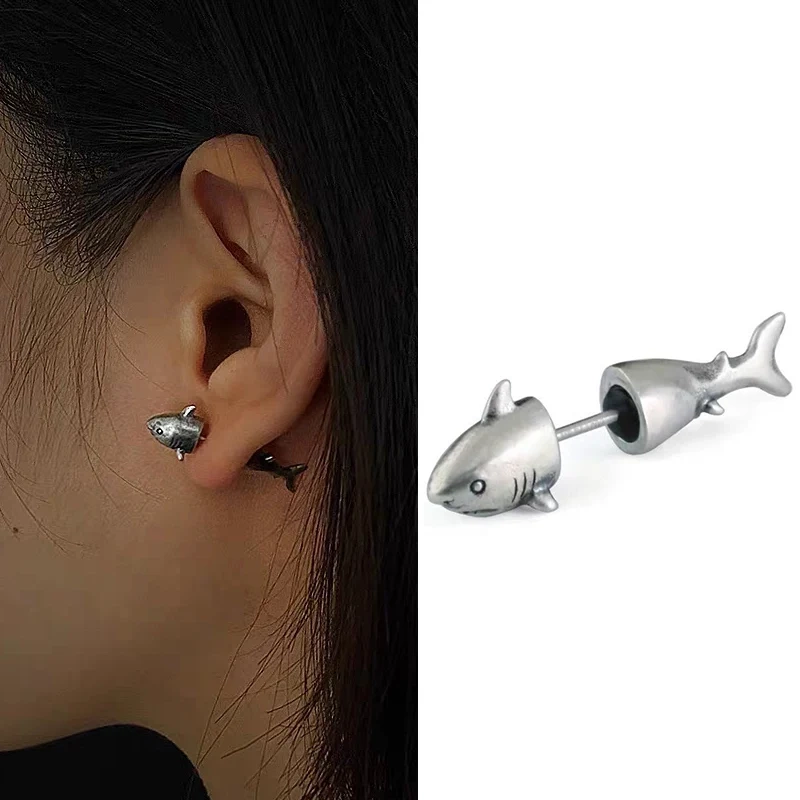 Shark stud earrings