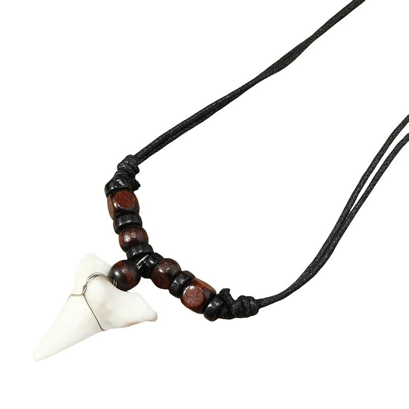 Shark tooth necklace with beads