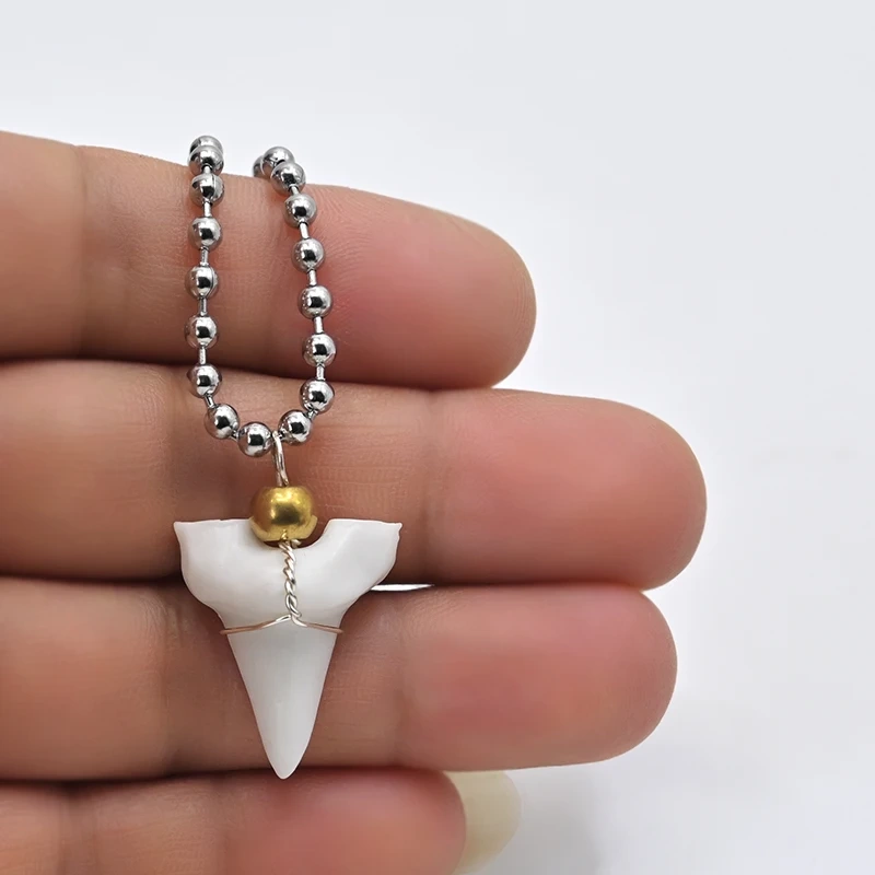 Stainless steel shark tooth necklace