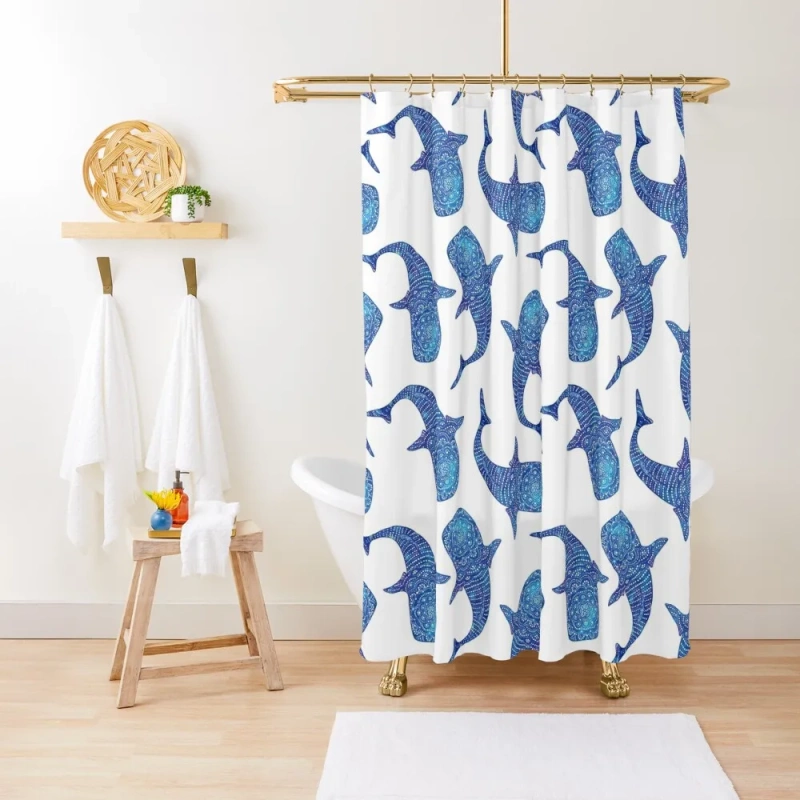 Whale shark shower curtain