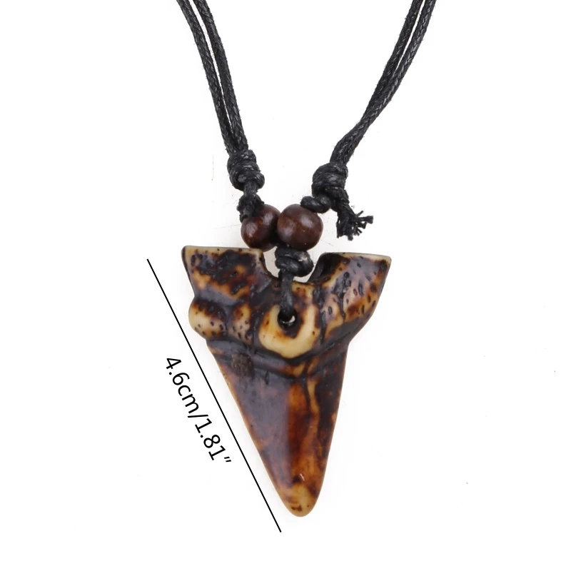 Wooden shark tooth necklace