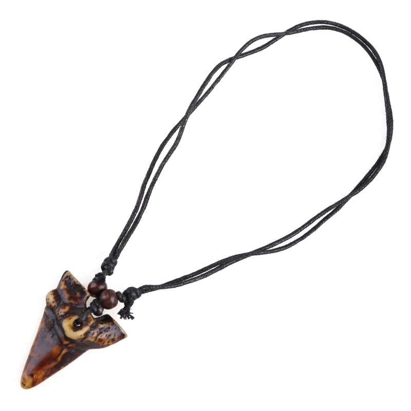 Wooden shark tooth necklace