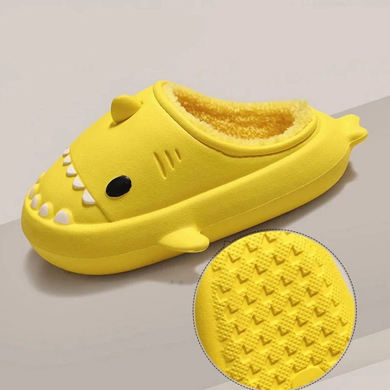 Yellow shark slippers