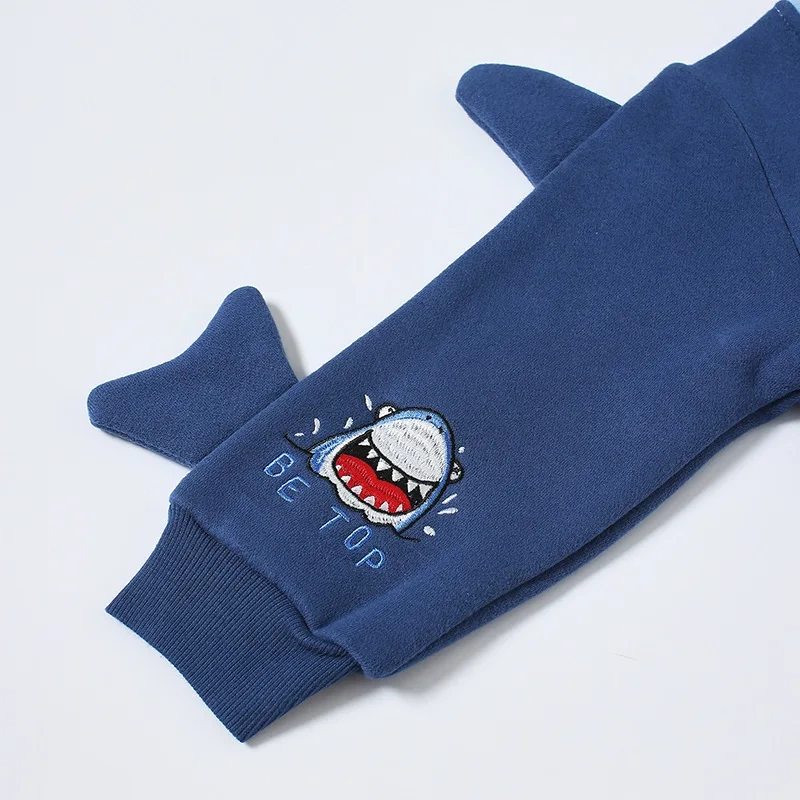 Embroidered shark sweatshirt