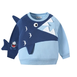 Embroidered shark sweatshirt