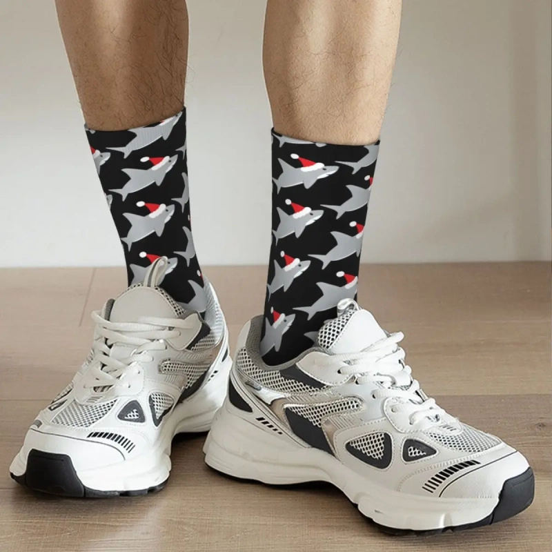 Santa shark socks