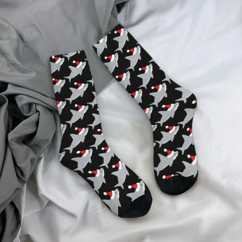 Santa shark socks