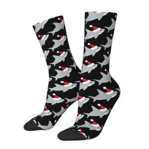 Santa shark socks